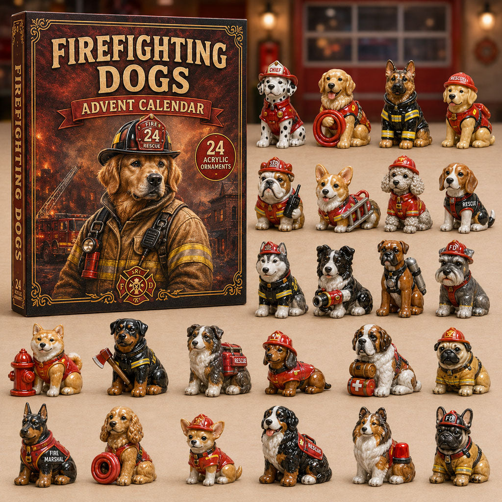 CHRISTMAS KICKOFF 40% OFF - Firefighting Dogs Advent Calendar 2026 - 24-Day Festive Countdown