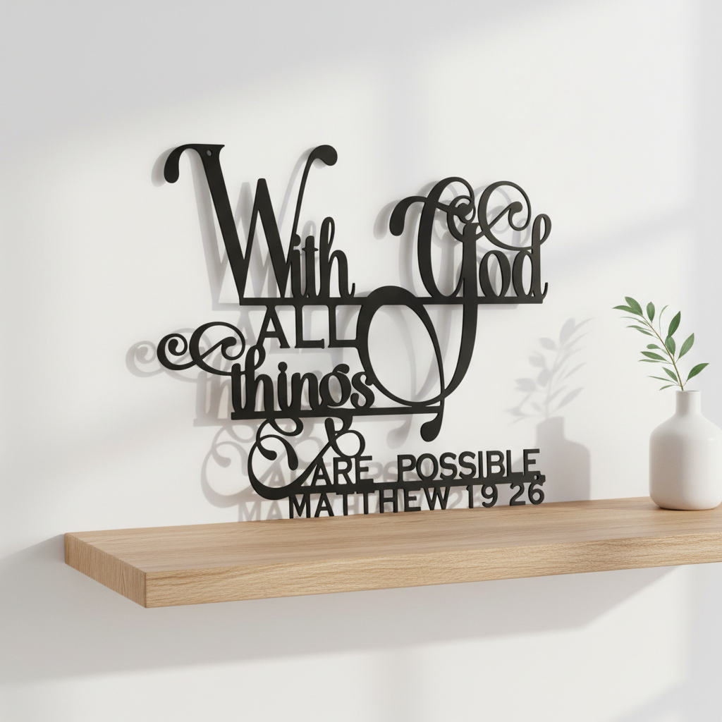 With God, All Things Are Possible – Metal Wall Art