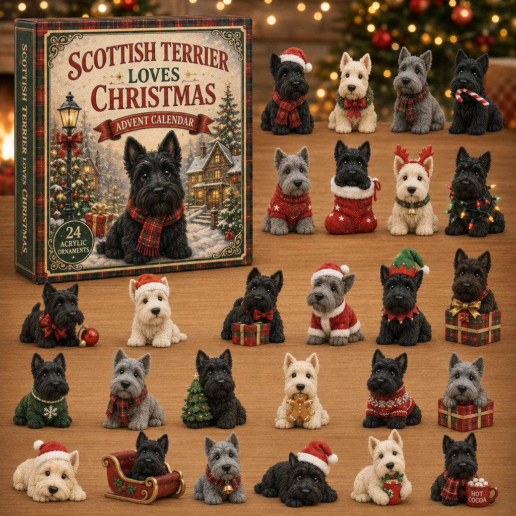CHRISTMAS KICKOFF 40% OFF - Scottish Terrier Christmas Advent Calendar 2026 - 24-Day Festive Countdown