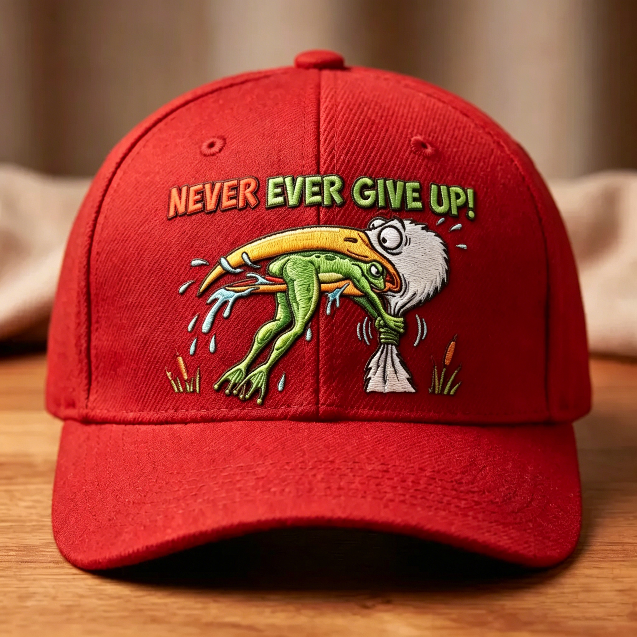 🔥Hot Sale 49% OFF🌟Funny Frog Never Ever Give Up Resilience Hat