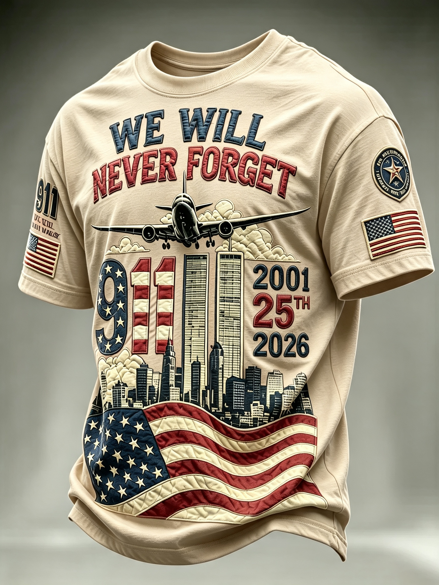 Men'S 9.11 Never Forget Printed T-Shirt