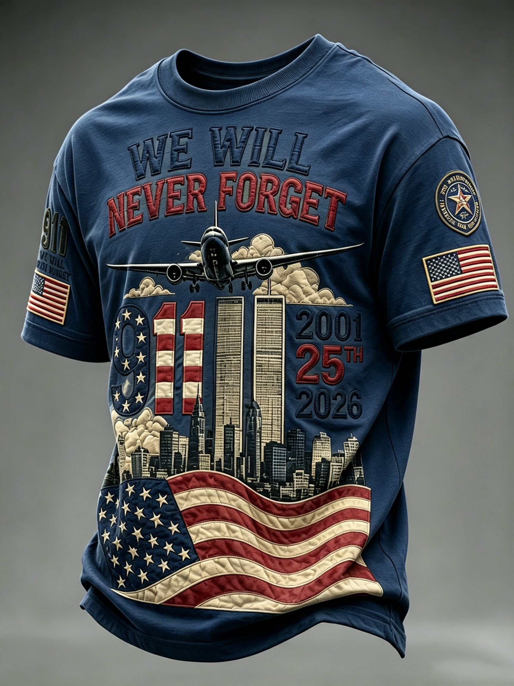 Men'S 9.11 Never Forget Printed T-Shirt