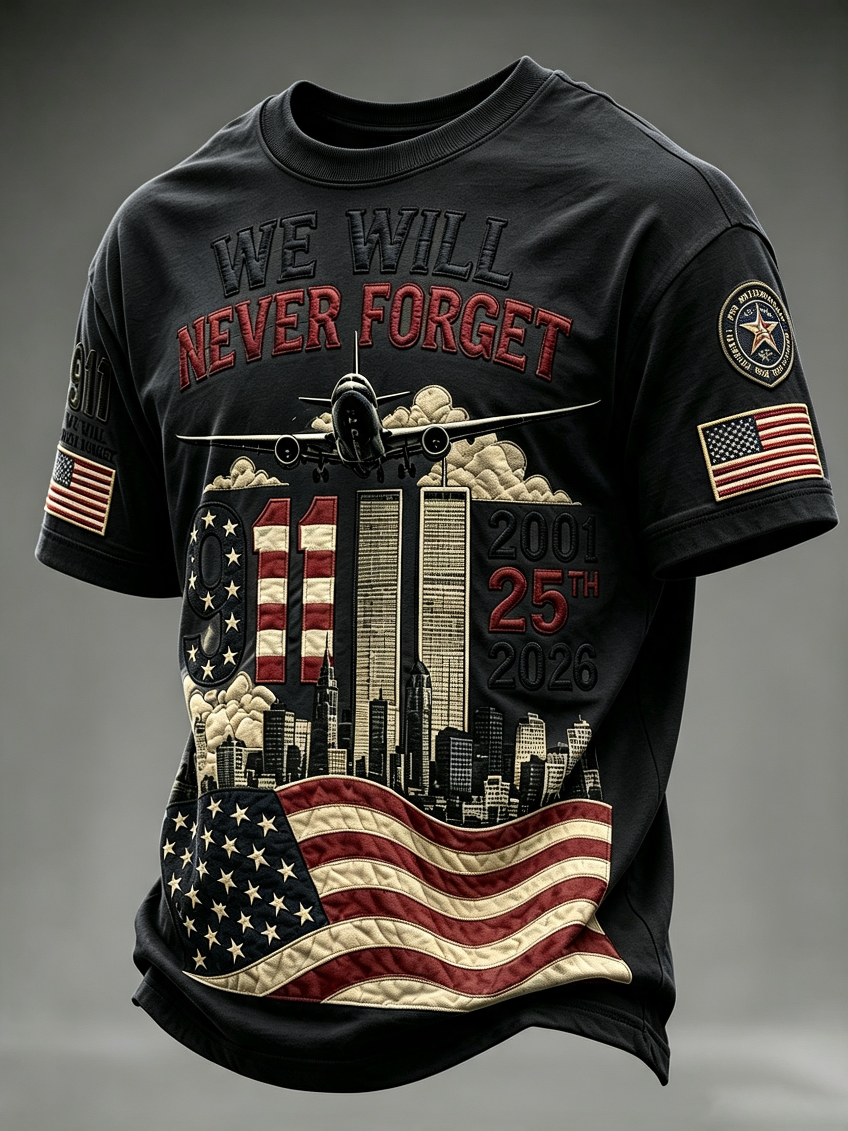 Men'S 9.11 Never Forget Printed T-Shirt