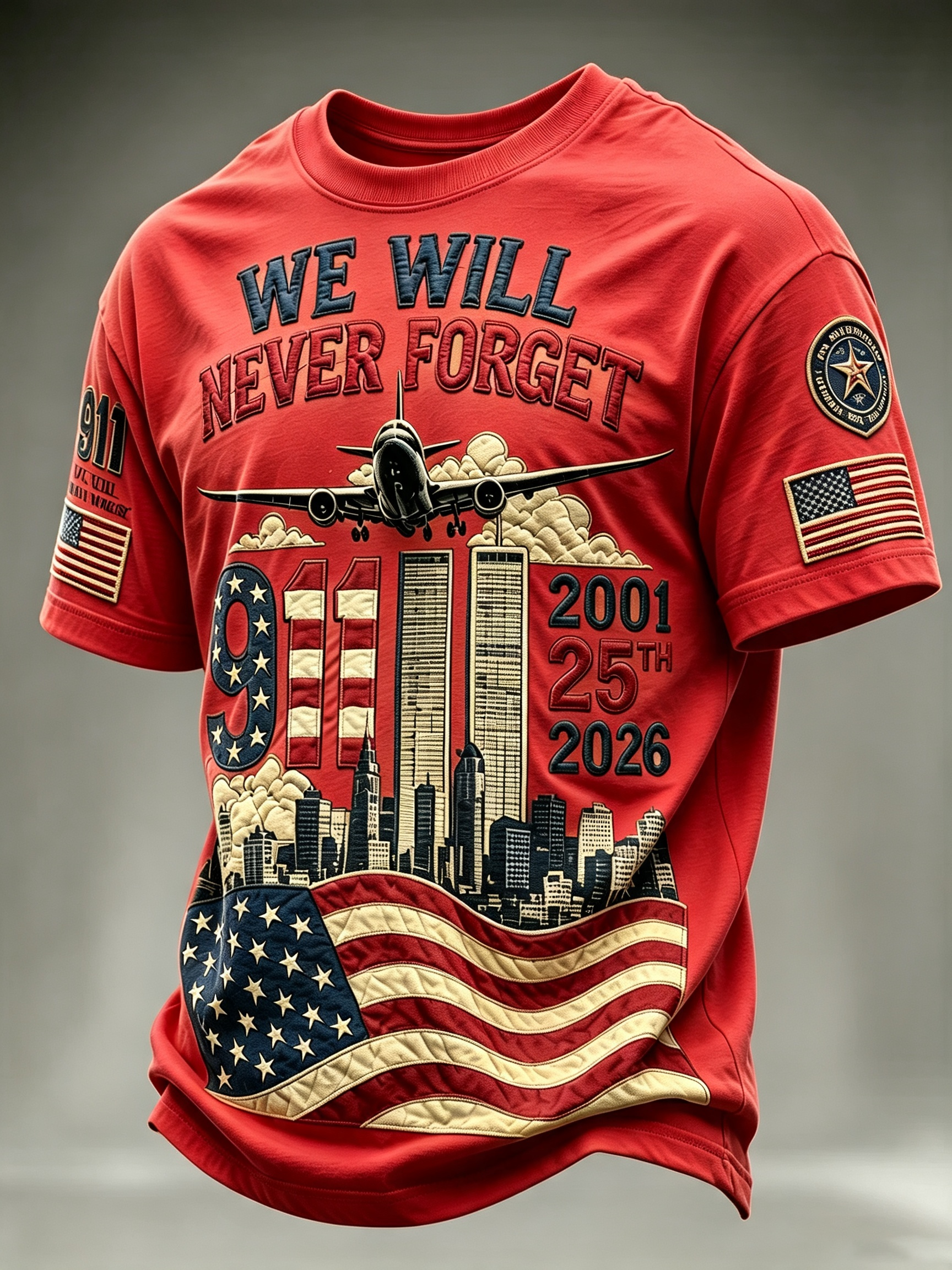 Men'S 9.11 Never Forget Printed T-Shirt