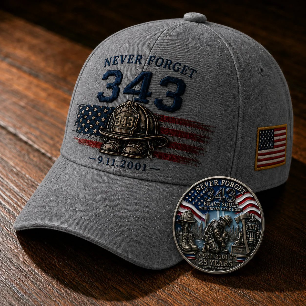🔥Last Day 49% OFF🔥 - 🧢Never Forget 343 Memorial Cap 🎁 - 🔥Gray / One Size Fits Most(Adjustable) / 🎁 Free Honor Coin With Every Cap Purchase