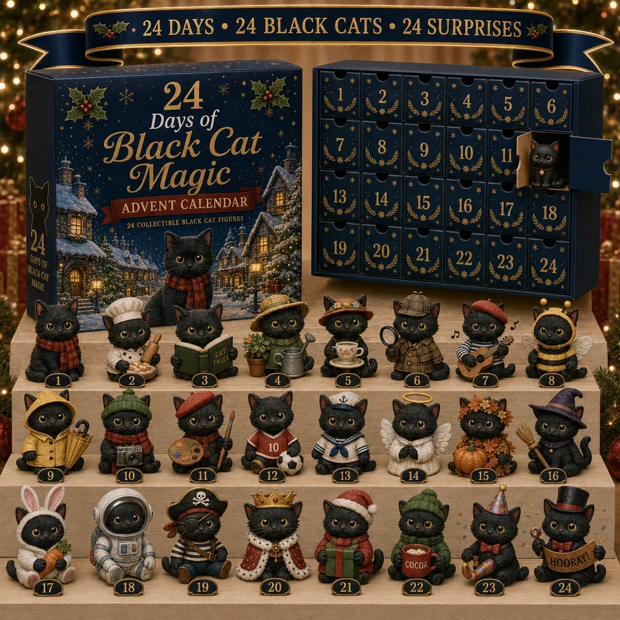 🐱 24 Days of Black Cats Christmas Advent Calendar 2026 – 24 Collectible Black Cat Surprises