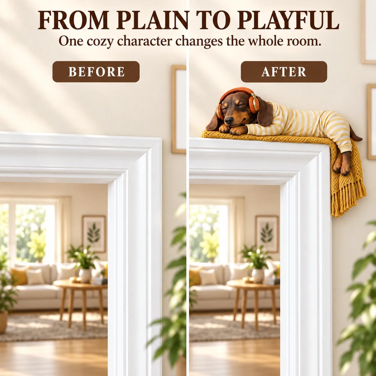 🔥😍Sleeping Dachshund Door Topper