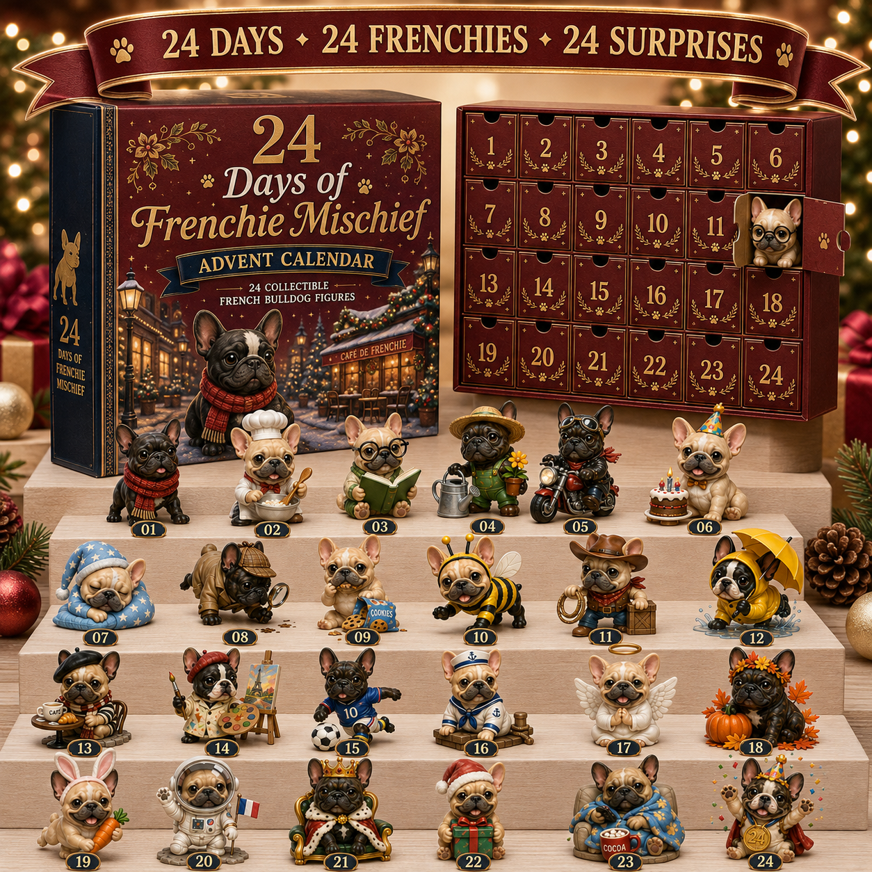 ⏰Limited Stock 50% OFF - 🎄🐶 2026 French Bulldog Advent Calendar – 24 Days of Frenchie Mischief(📦Buy 2 Free Shipping)