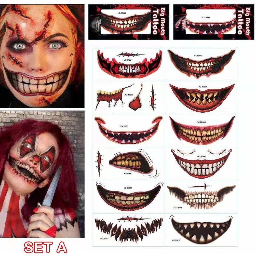 Halloween Prank Makeup Temporary TattooRealistic & Easy To Remove