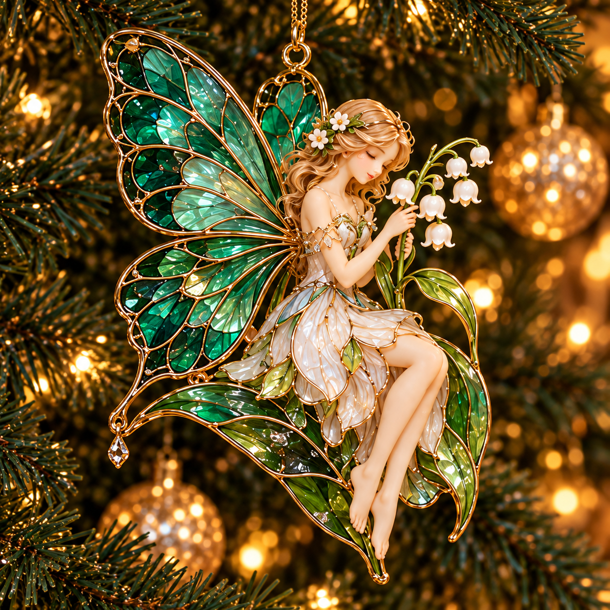 ✨ 2026 Enchanted Stained Glass Fairy Christmas Ornaments 
