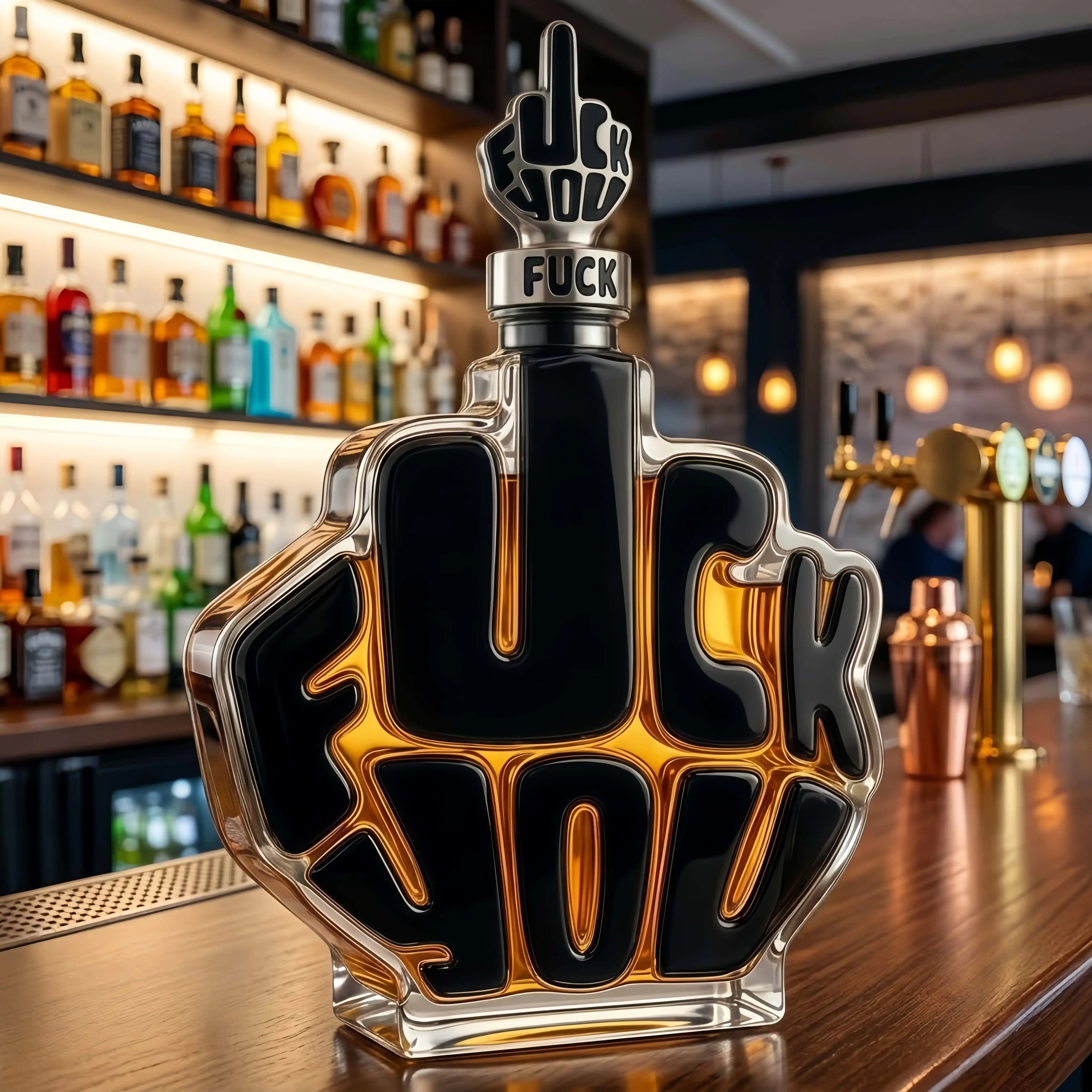Novelty Middle Finger Whiskey Decanter Set - Buy 1