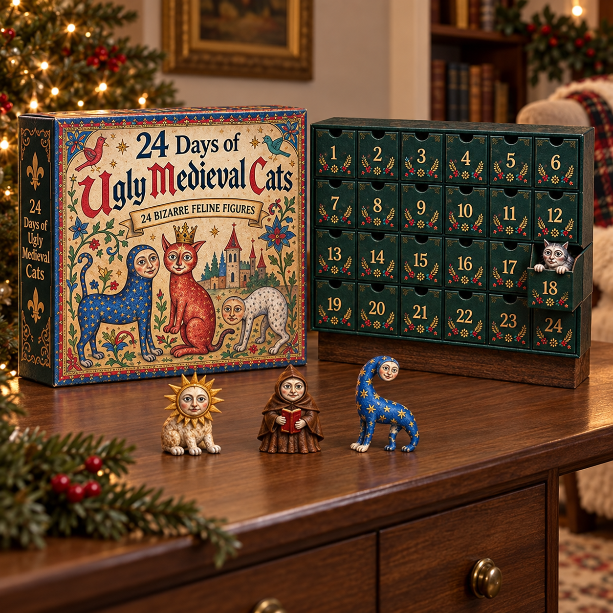🐈🏰 24 Days of Ugly Medieval Cats – Hilariously Weird Cat Advent Calendar 2026