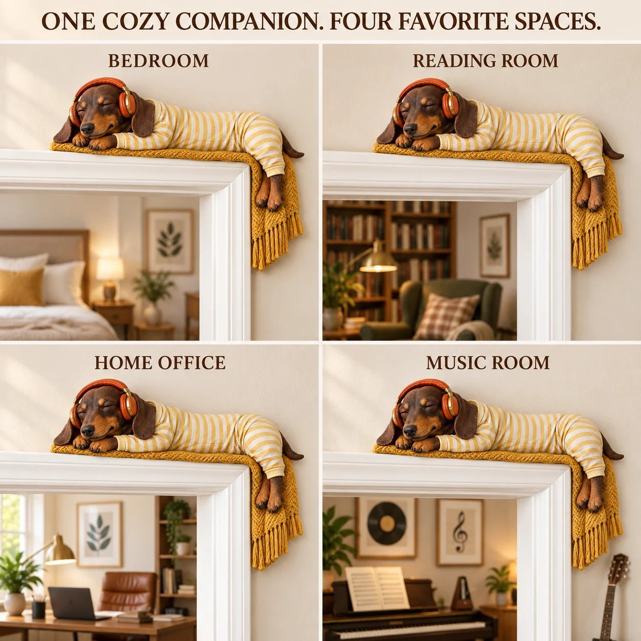 🔥😍Sleeping Dachshund Door Topper