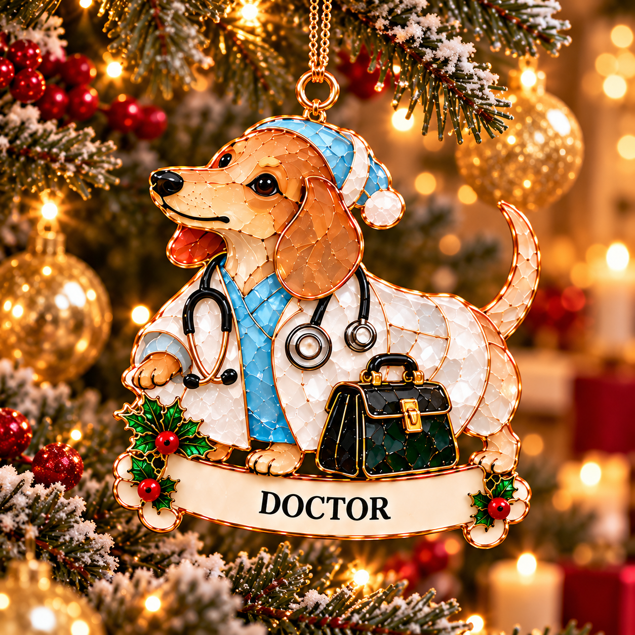 2026 Dachshunds at Work Christmas Ornaments 