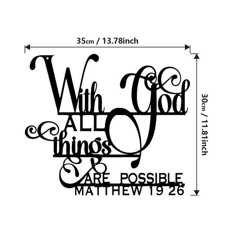 With God, All Things Are Possible – Metal Wall Art