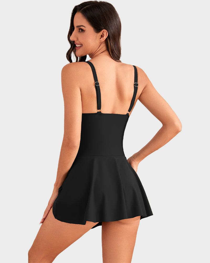 👙LAST DAY SALE 💃Women's One Piece Tummy Control Tie Knot Swimsuit