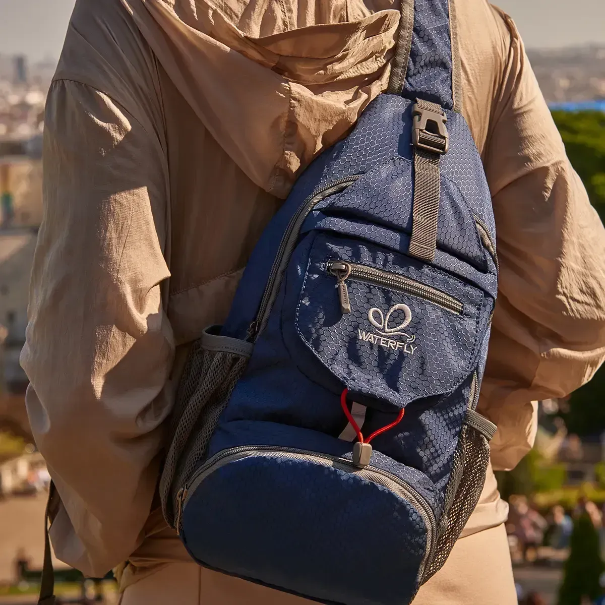 🎒Packable Small Crossbody Sling Backpack with Side Pouch(✨ Perfect for Hiking and Traveling)