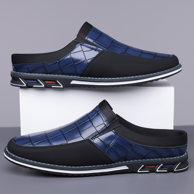 Men's Fashion Calfskin Leather Slippers