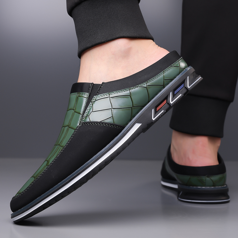 Men's Fashion Calfskin Leather Slippers