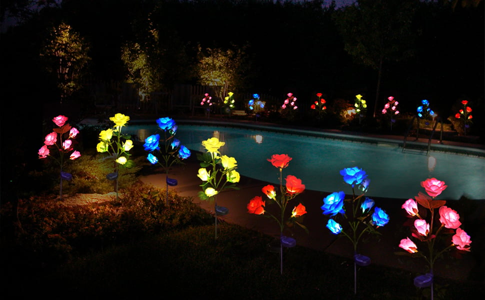 pool summer decorations solar lights