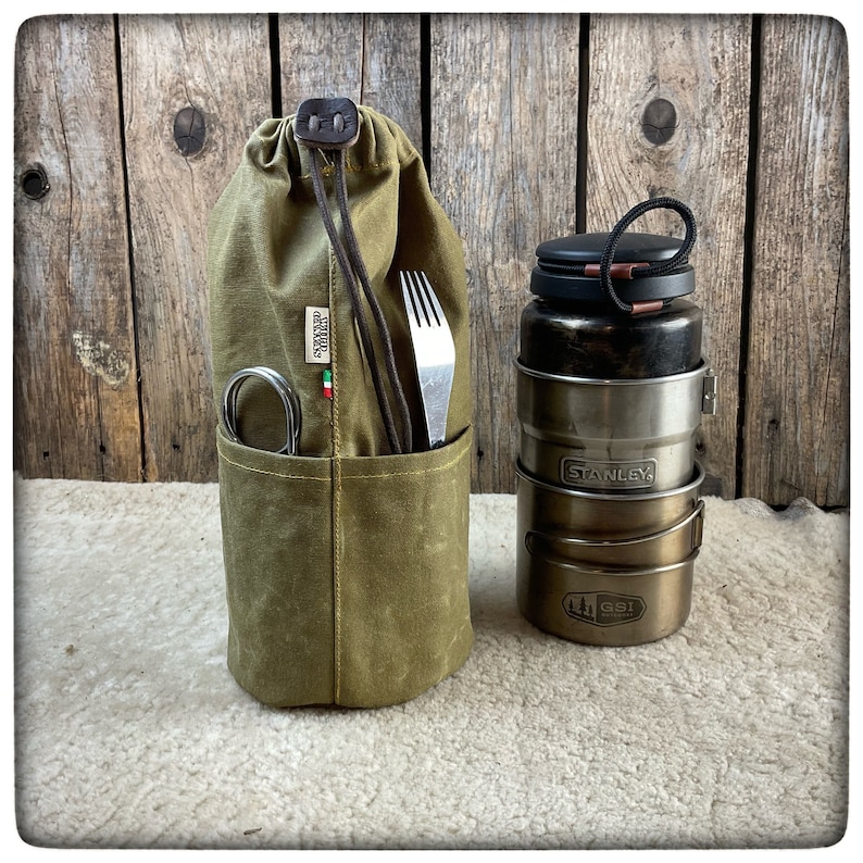 OILSKIN / WAXED CANVAS NESTING BAG FOR COOKSET