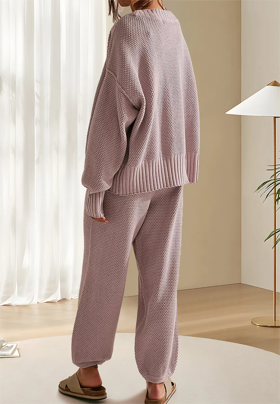 New Soft Ribbed Knit Set 