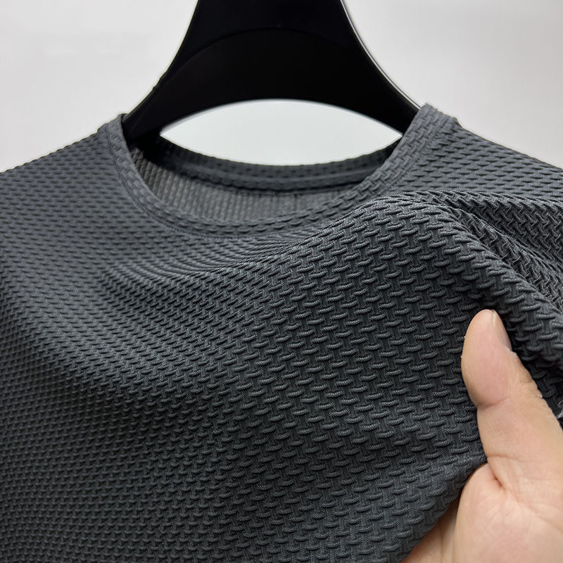 Men's Comfortable Breathable Summer Mesh Round Neck Short Sleeve T-Shirt