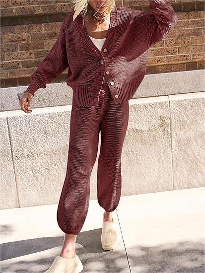 New Soft Ribbed Knit Set 