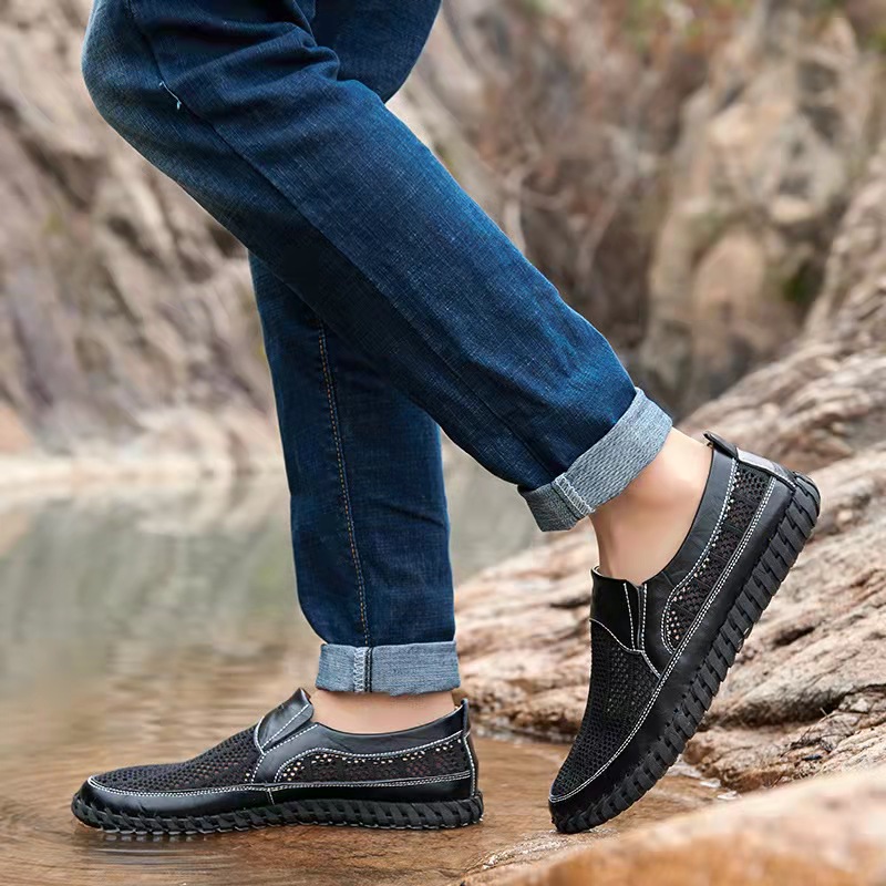 Last Day 50% OFF🔥Men's Hand Stitching Breathable Non-Slip Casual Slip On Loafers