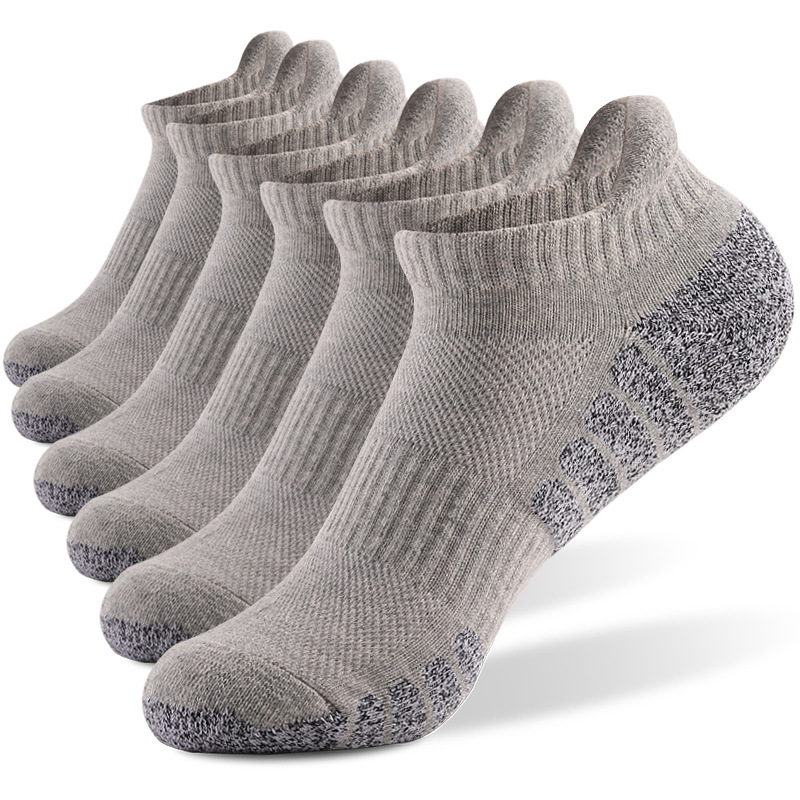 Thickened Towel Bottom Running Socks, Cotton Boat Socks, Anti Slip, Sweat Absorbing, Breathable Sports Socks
