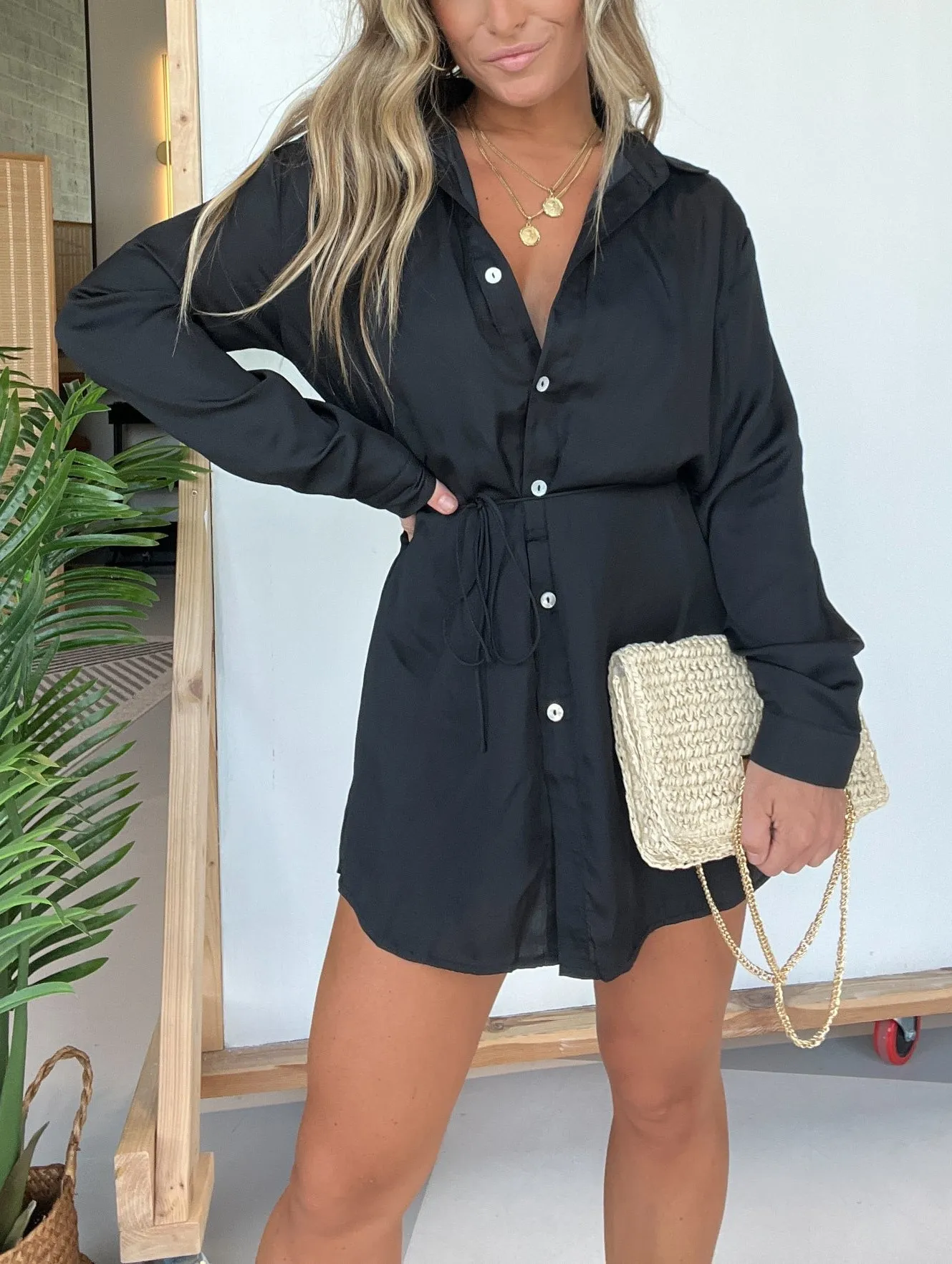 2024 New Satin Covered Nights Romper Dress Set