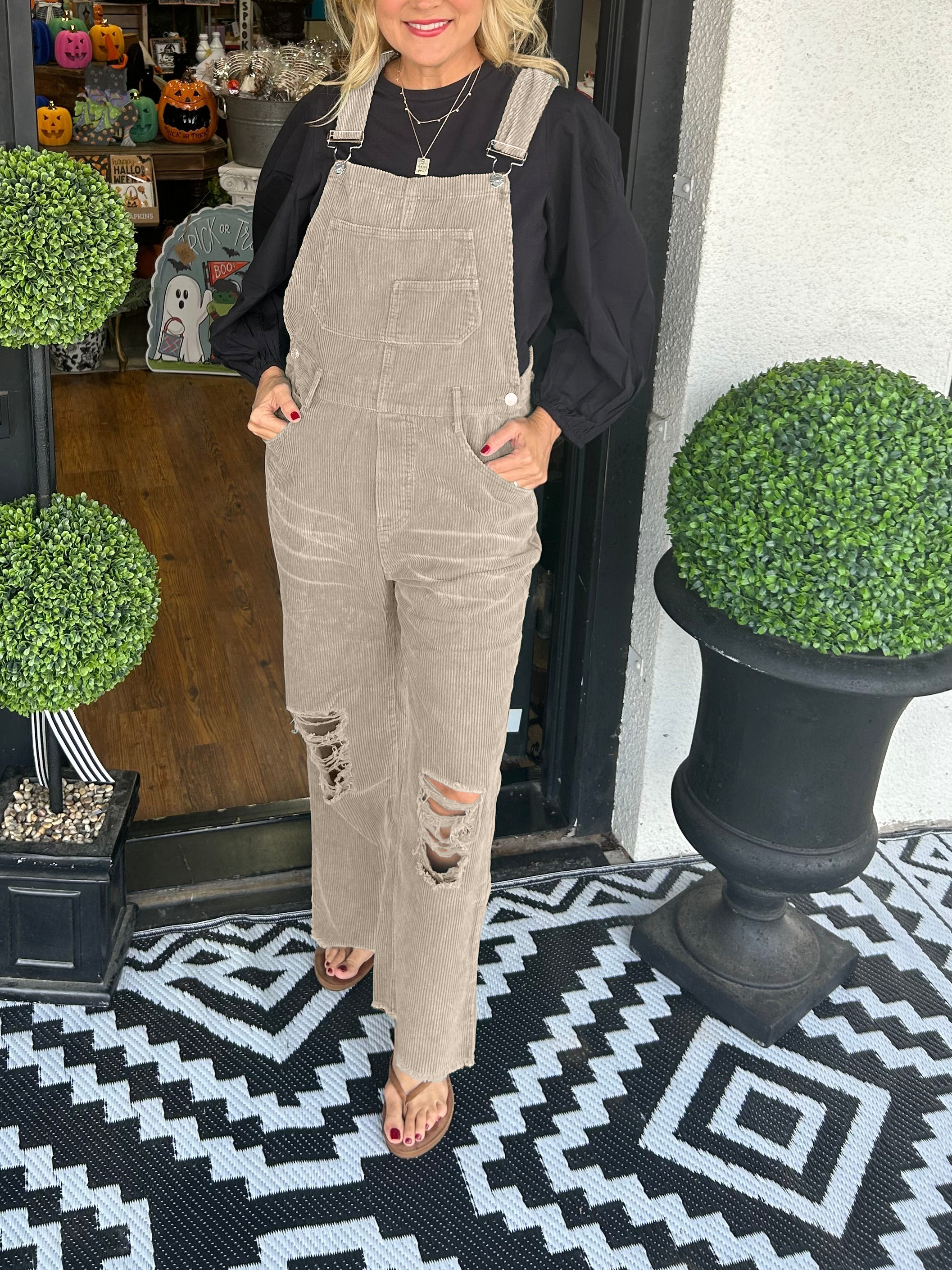 Women's Ripped Overalls Jumpsuit 