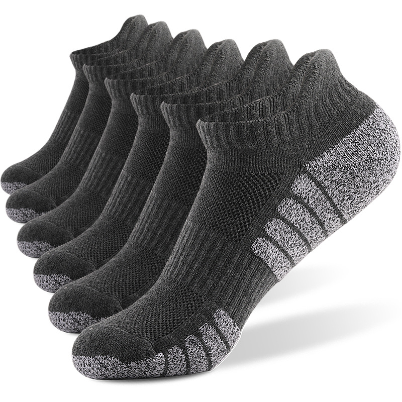 Thickened Towel Bottom Running Socks, Cotton Boat Socks, Anti Slip, Sweat Absorbing, Breathable Sports Socks