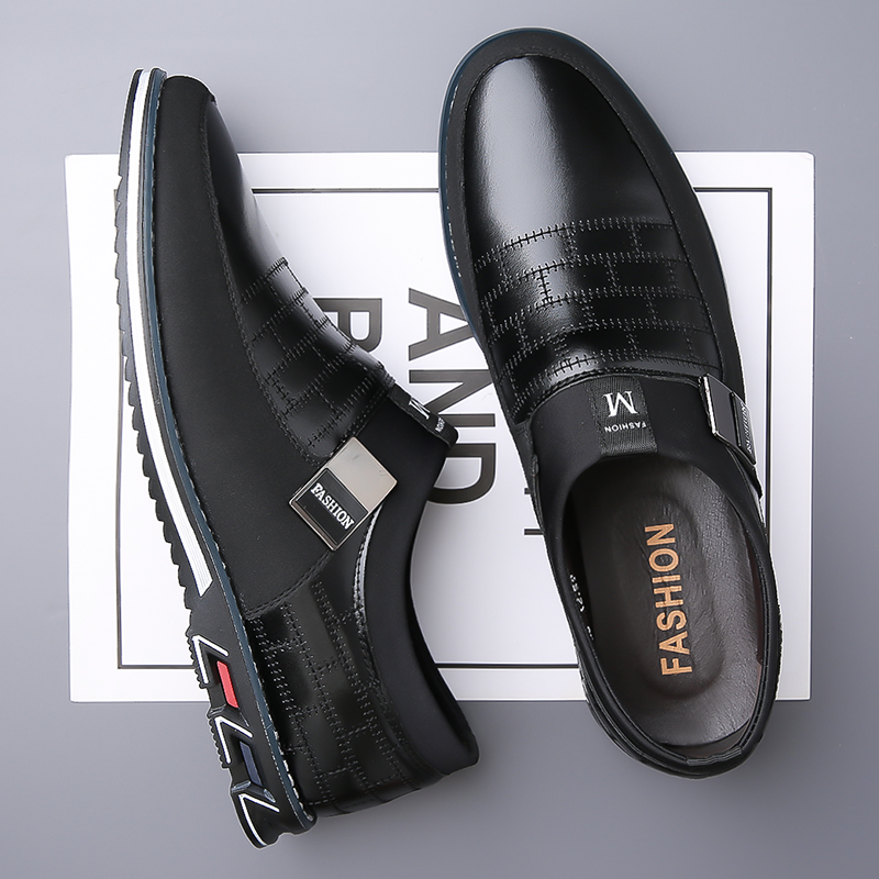 men's large size casual leather shoes