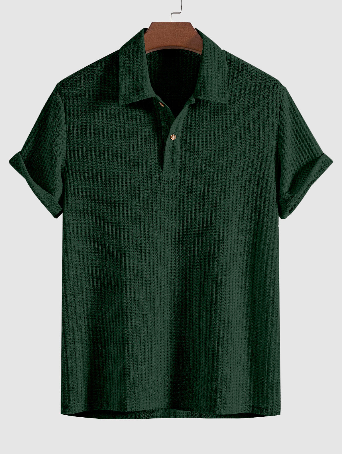 Men's Knitted Waffle Polo Shirt