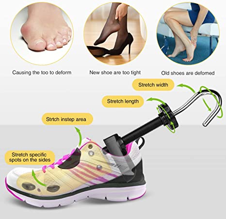  Stretcher Shoe Trees, Adjustable Length & Width for Men