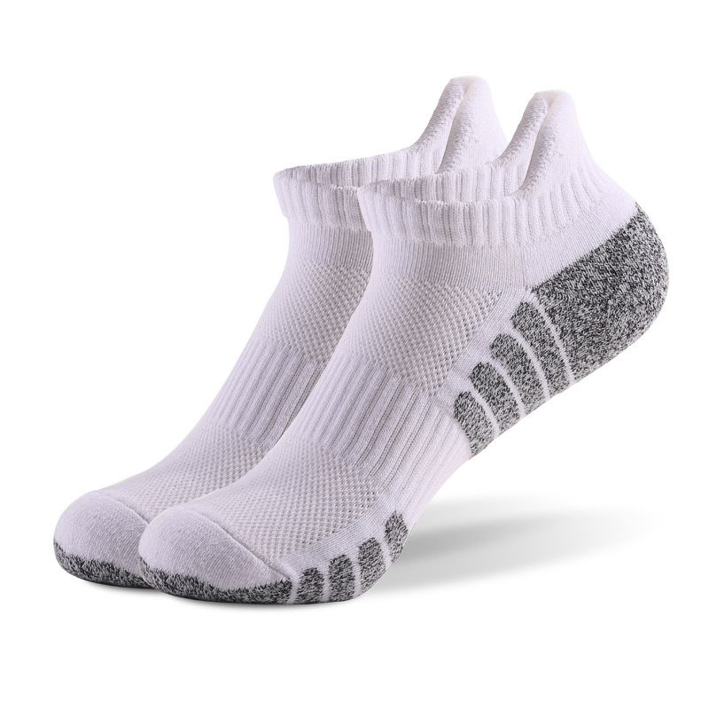 Thickened Towel Bottom Running Socks, Cotton Boat Socks, Anti Slip, Sweat Absorbing, Breathable Sports Socks
