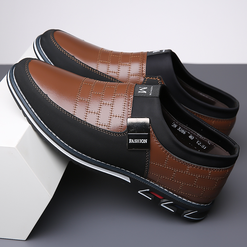 men's large size casual leather shoes