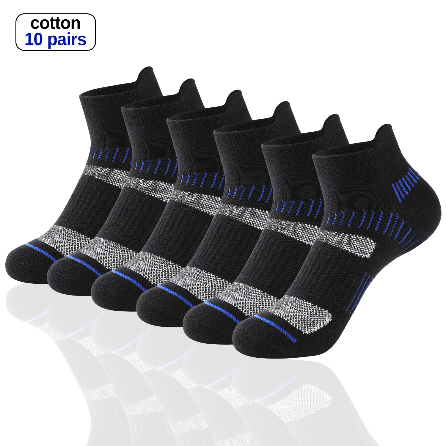 Men's 5 Pairs Socks Ankle Socks Running Socks Black White Color Color Block Casual Daily Medium Spring, Fall, Winter, Summer Stylish