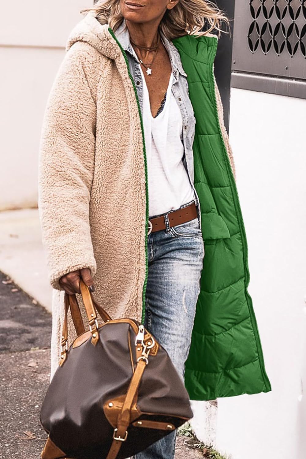 Women's 2024 Winter Fashion Clothes Oversized Shearling Fleece Long Coats Jackets