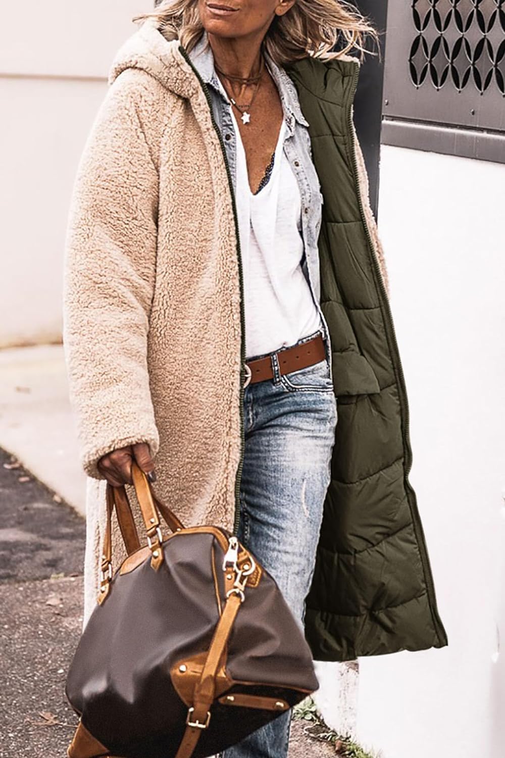 Women's 2024 Winter Fashion Clothes Oversized Shearling Fleece Long Coats Jackets