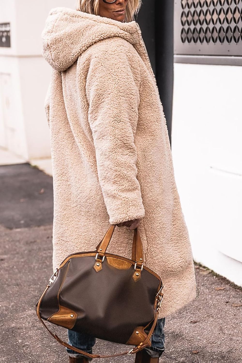 Women's 2024 Winter Fashion Clothes Oversized Shearling Fleece Long Coats Jackets