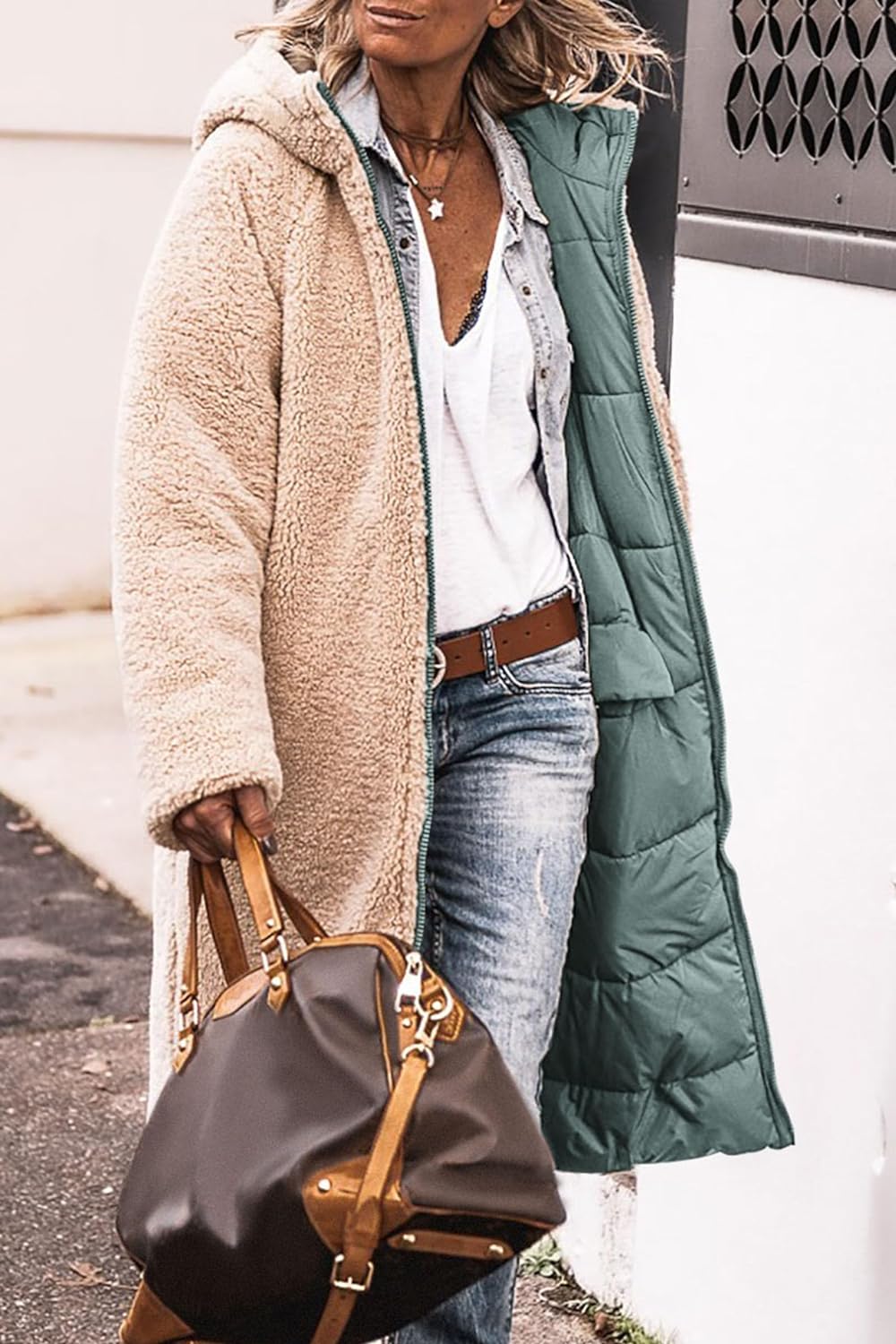 Women's 2024 Winter Fashion Clothes Oversized Shearling Fleece Long Coats Jackets