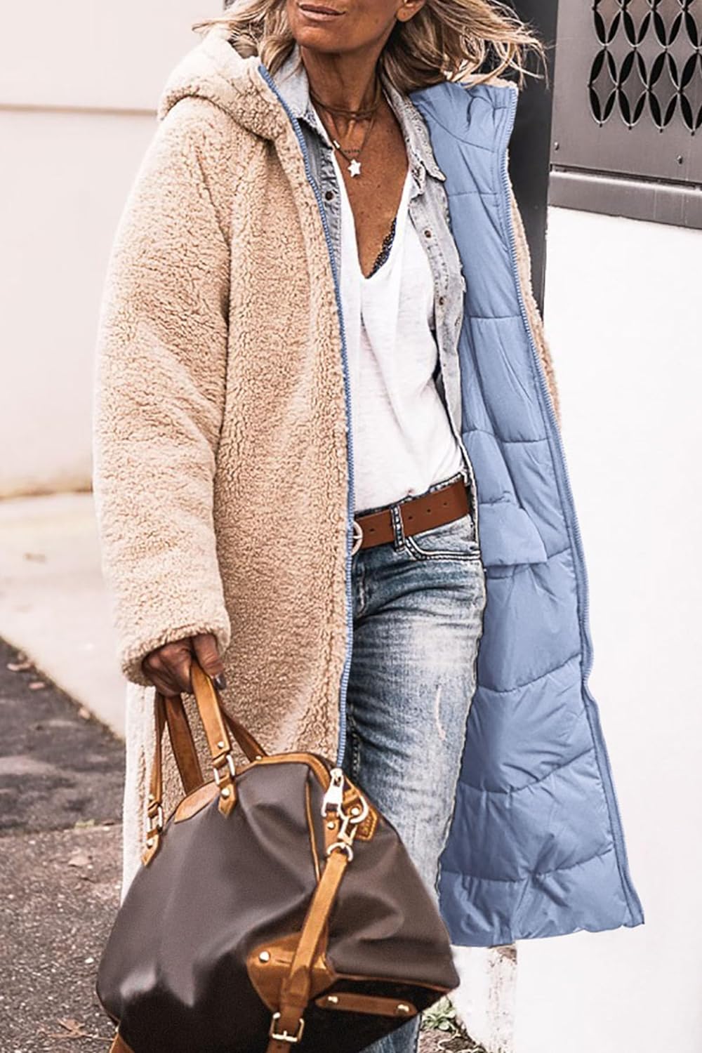 Women's 2024 Winter Fashion Clothes Oversized Shearling Fleece Long Coats Jackets