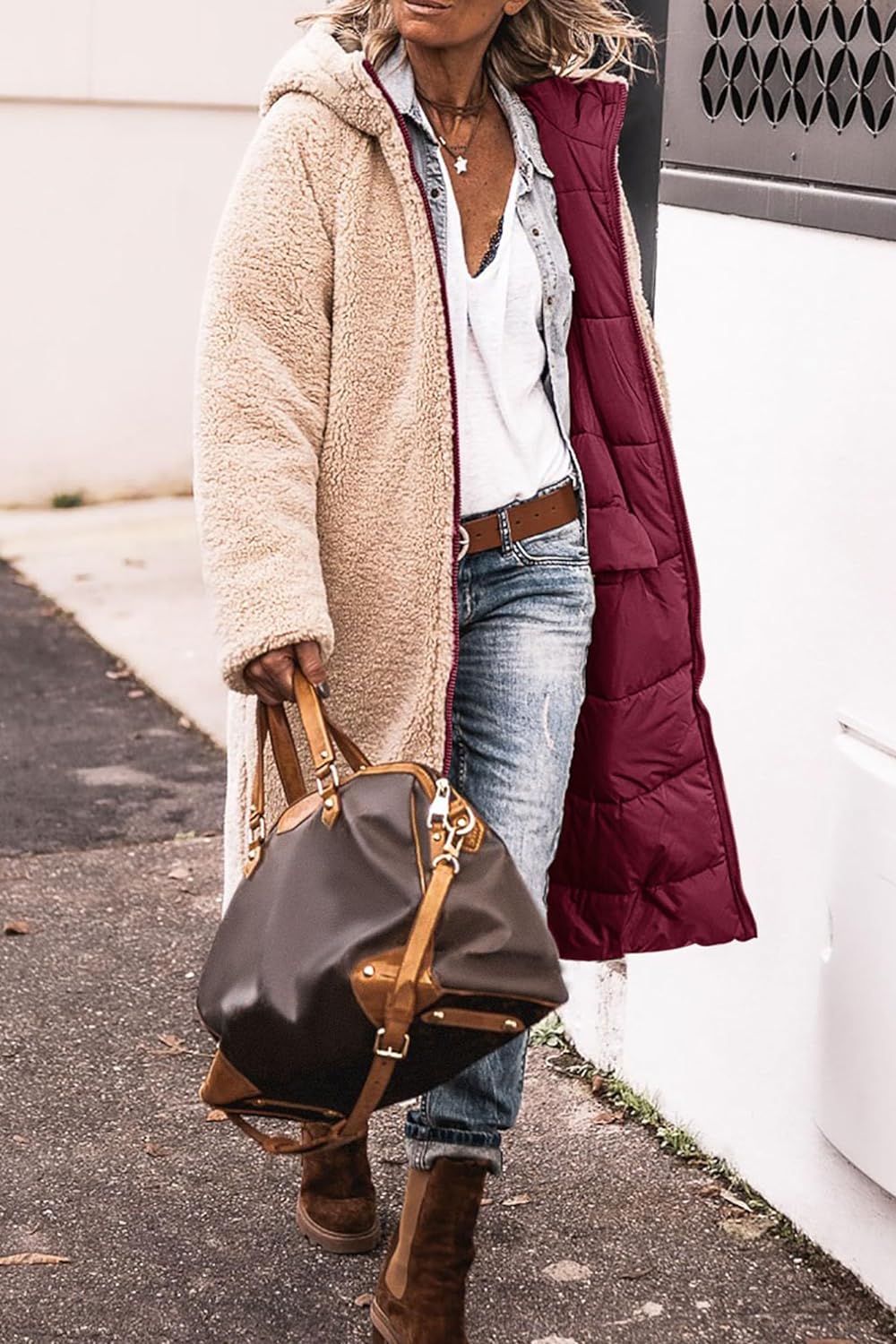 Women's 2024 Winter Fashion Clothes Oversized Shearling Fleece Long Coats Jackets