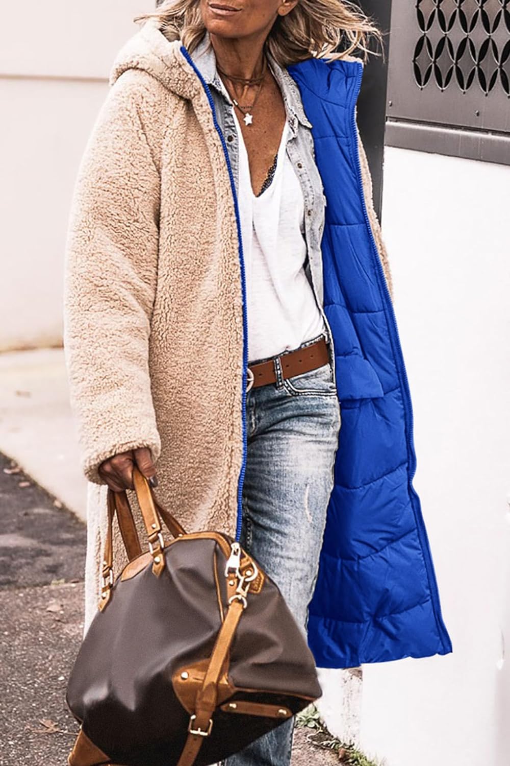 Women's 2024 Winter Fashion Clothes Oversized Shearling Fleece Long Coats Jackets