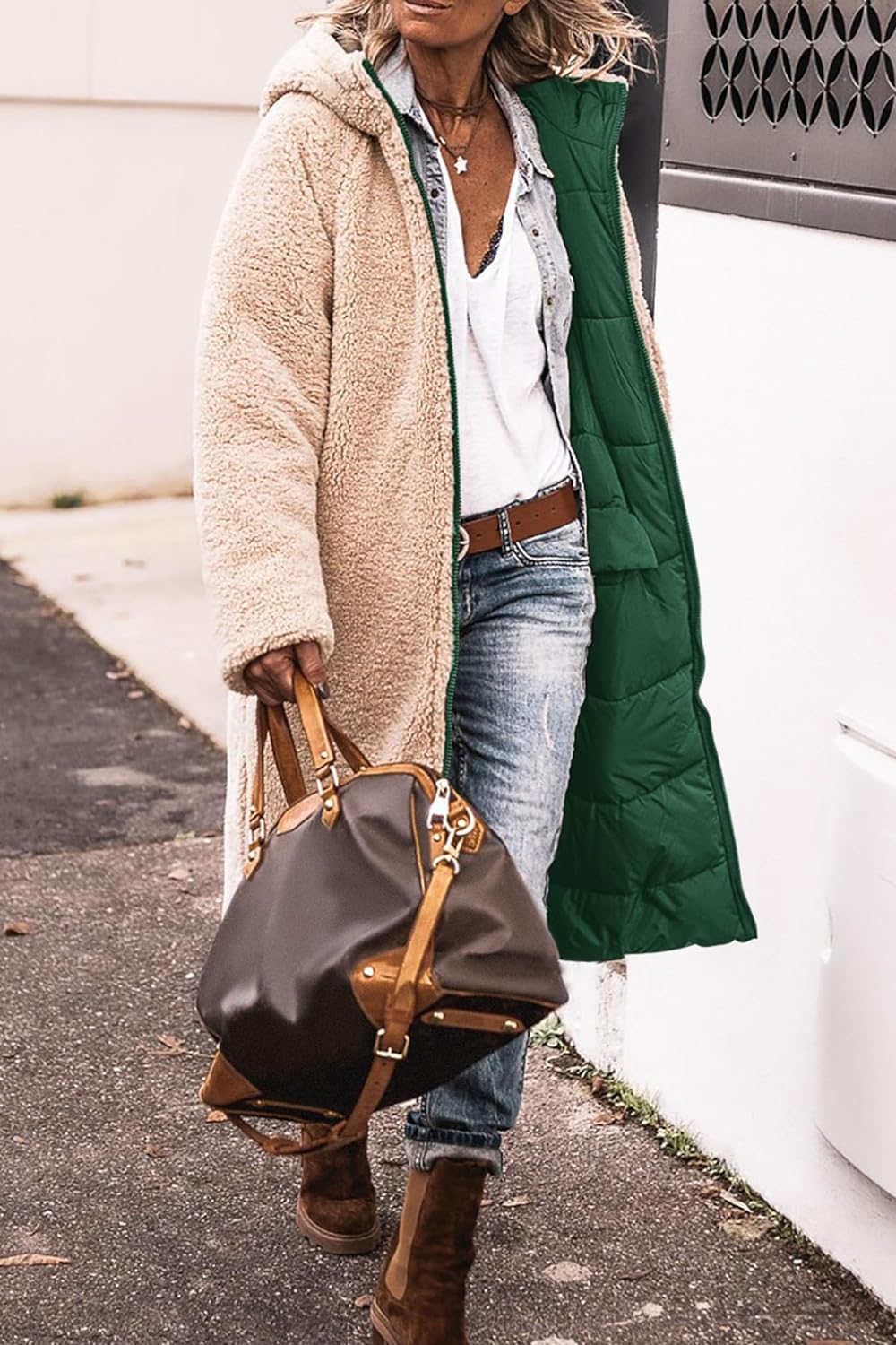 Women's 2024 Winter Fashion Clothes Oversized Shearling Fleece Long Coats Jackets