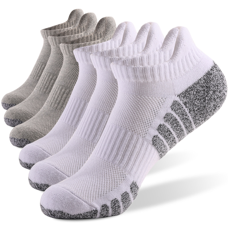 Thickened Towel Bottom Running Socks, Cotton Boat Socks, Anti Slip, Sweat Absorbing, Breathable Sports Socks