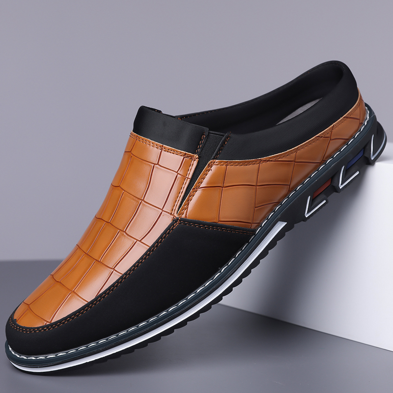 Men's Fashion Calfskin Leather Slippers