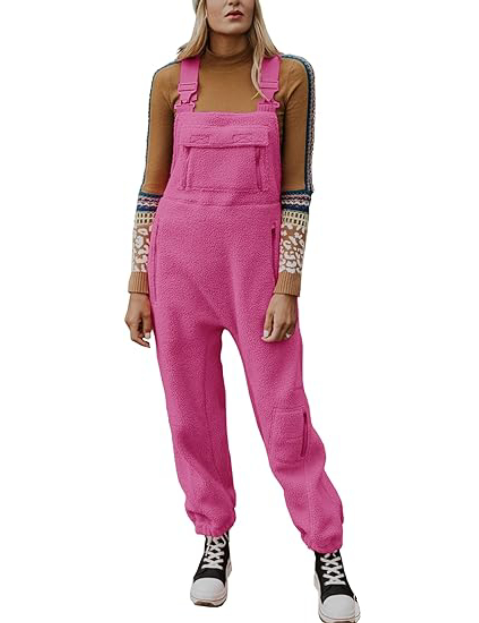 Christmas Sale 50% OFF - 2024 New Women's Fleece Warm Overalls Loose Casual Jumpsuits 
